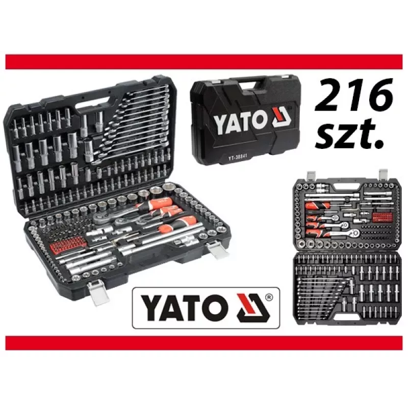 YATO YT-38841 1/4 inch, 3/8 inch, 1/2 inch Steckschlüsselsatz