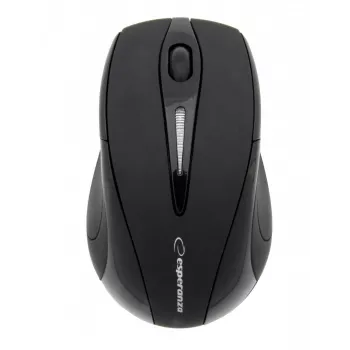 Kabelgebunden? Nein – Kabellose RF-Maus ESPERANZA EM101K, beidhändig, 1000 DPI, 2,4 GHz Nano-USB-Empfänger, schwarz