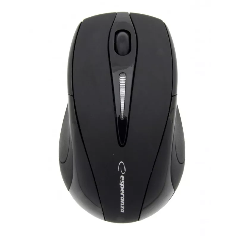Kabelgebunden? Nein – Kabellose RF-Maus ESPERANZA EM101K, beidhändig, 1000 DPI, 2,4 GHz Nano-USB-Empfänger, schwarz