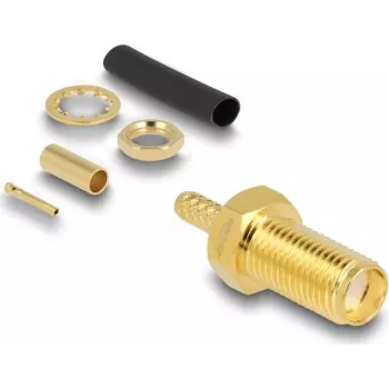 Koaxial-SMA-Buchsen-Crimpstecker DELOCK 91785 für RG-174/RG-316 mit Schrumpfschlauch