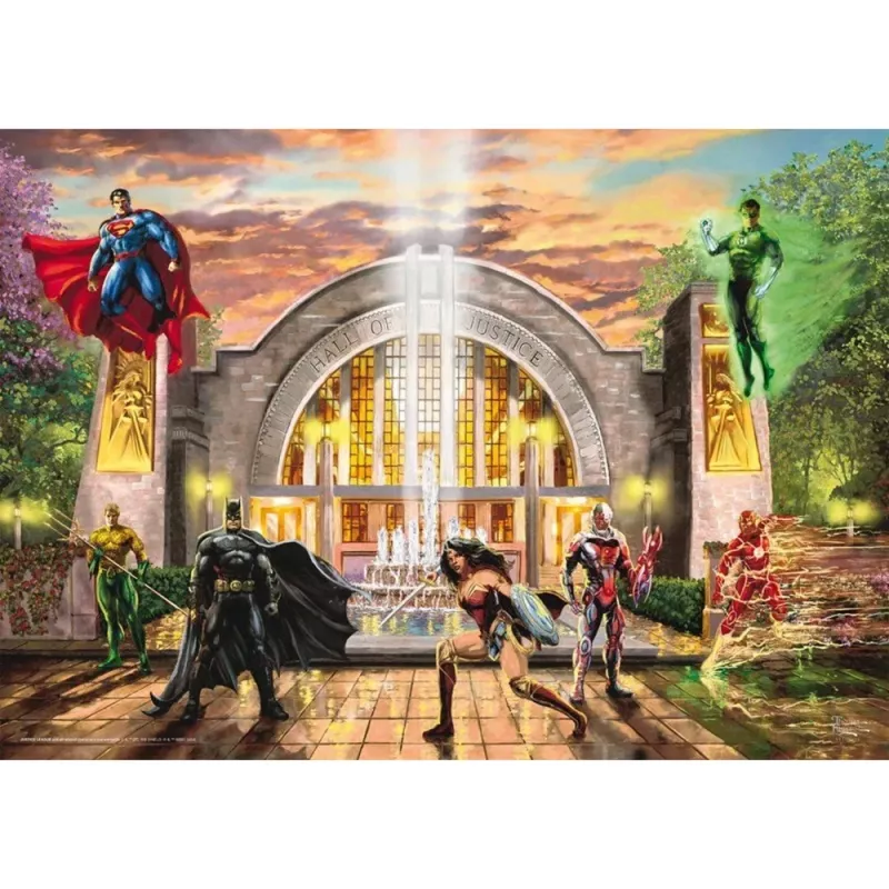 Thomas Kinkade Studios: DC Justice League - Hall Of Justice, Puzzle 1000 Teile