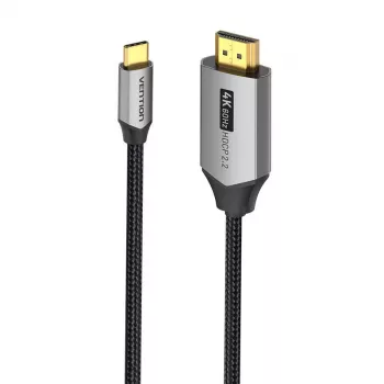 Vention USB-C-zu-HDMI-Kabel CRBBH – 2 m, 4K@60Hz, schwarz, USB-C zu HDMI