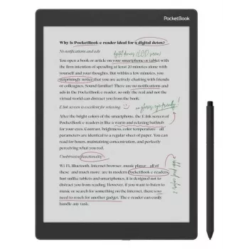 E-Book-Reader PocketBook Color Note 10,3 Zoll E Ink Kaleido, 32 GB, Wi‑Fi, Touchscreen, Schwarz/Blau