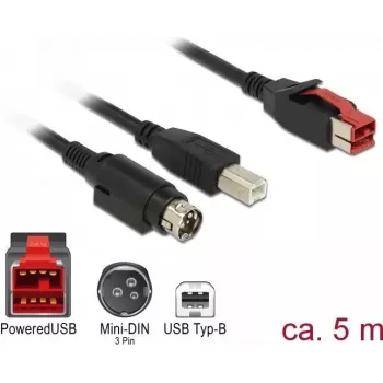 USB-Kabel DeLOCK 85491 USB 2.0 5m USB B Schwarz