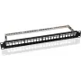 helos Modular Rack Keystone Patch Panel 19 Zoll 1U 24-Port, schwarz