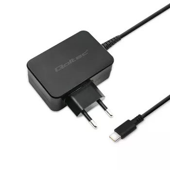 Mobiles Ladegerät QOLTEC 51024 – Universelles AC-Indoor-Ladegerät, 65 W PD, 20 V/3,25 A, 1,2 m Kabel, Schwarz