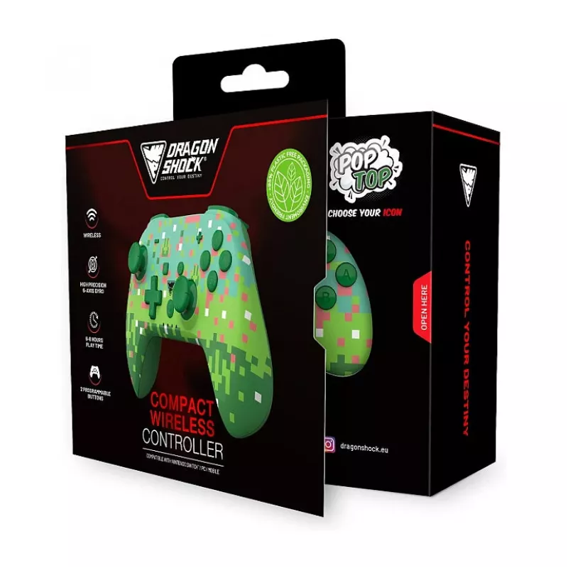 Dragonshock Controller Poptop Wireless Cubes grüner Schalter