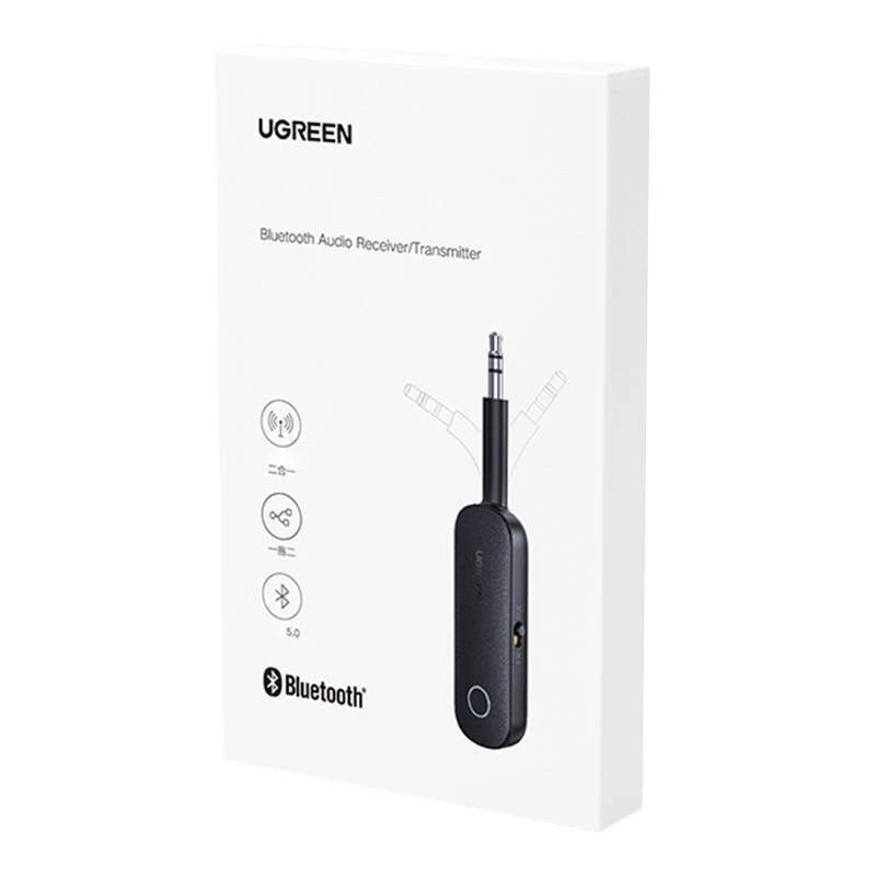 Bluetooth-Empfänger/Sender UGREEN CM403 – 3,5-mm-Klinke, Bluetooth 5.0, 145-mAh-Akku, schwarz
