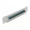 Glasfaser-Patchpanel DeLOCK 10 Zoll 12 Port SC Simplex Aqua 1U Grau
