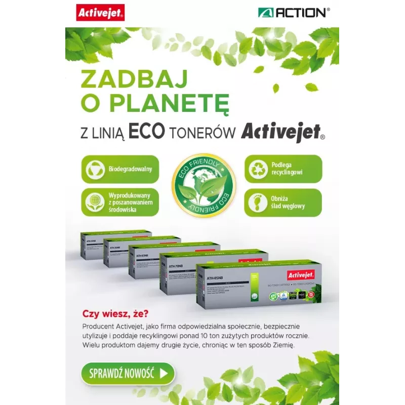 BIO Activejet ATH-35NB Toner für HP-, Canon-Drucker, Ersatz für HP 35A CB435A, Canon CRG-712; Supreme; 1800 Seiten; Schwarz. ECO-Toner.