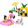 Konstruktionsspielzeug LEGO Friends Set 42658 Poolparty mit Einhorn und Flamingo, Figuren und Zubehör