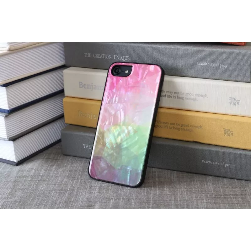 Schutzhülle iKins für Apple iPhone 8/7 mit Wasserblumen-Design, schwarz
