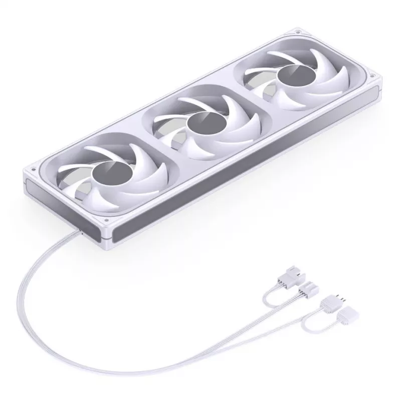 360mm ARGB PWM Radiator Fan Kit Jonsbo ZB-360 weiß — 3x120mm PWM ARGB Lüfter für Wasserkühlungsradiatoren