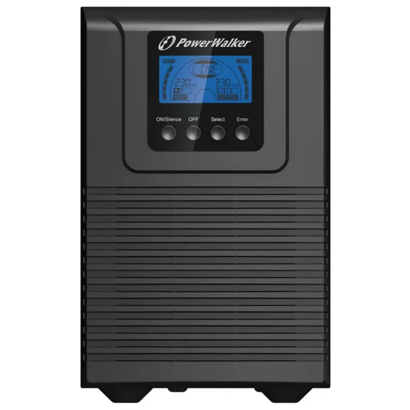 Unterbrechungsfreie Stromversorgung PowerWalker VFI 1000 TGB — 1 kVA (900 W), Doppelwandler-Online, 4× C13-Ausgänge, USB, RS-232, EPO