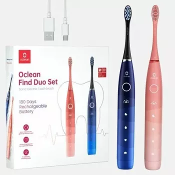 Schallzahnbürste Oclean Flow Find Duo Set Erwachsene Blau Pink OCLEAN