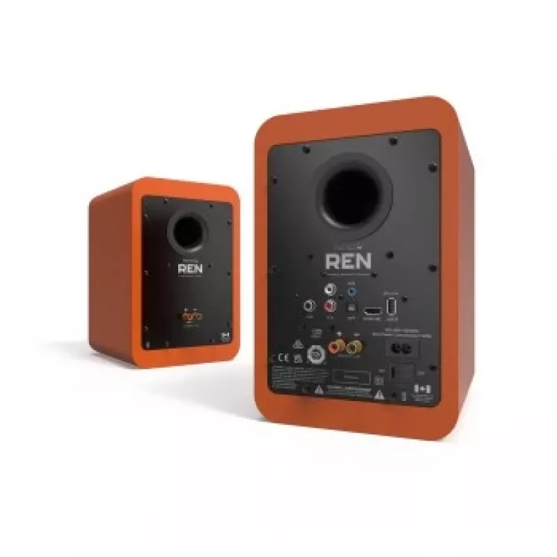 Kanto Audio 200W Aktiv-Bücherregallautsprecher mit HDMI Arc, USB-C und Bluetooth 5.3 – Matten-Orange, Paar (inkl. Typ-C-Netzkabel)