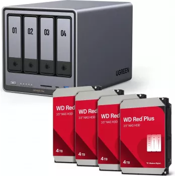NAS-Gehäuse UGREEN NASync DXP4800 Plus mit Western Digital internen Festplatten 16 TB (4 x 4 TB)
