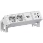 Bachmann DESK2 ALU Weiß 937.4022xCEE7/3 1xUSB A/C 22W 0 2m GST18
