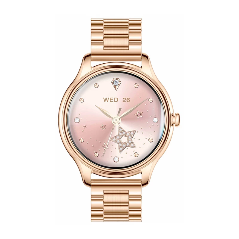 Smartwatch Colmi L28 mit goldenem Gehäuse und goldenem Edelstahlarmband