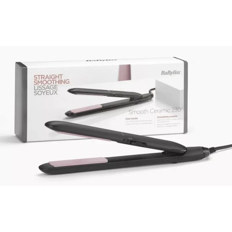 Glätteisen BaByliss CERAMIC 230 — Keramikplatten, 2 Wärmestufen, 1,8 m Kabel, Schwarz