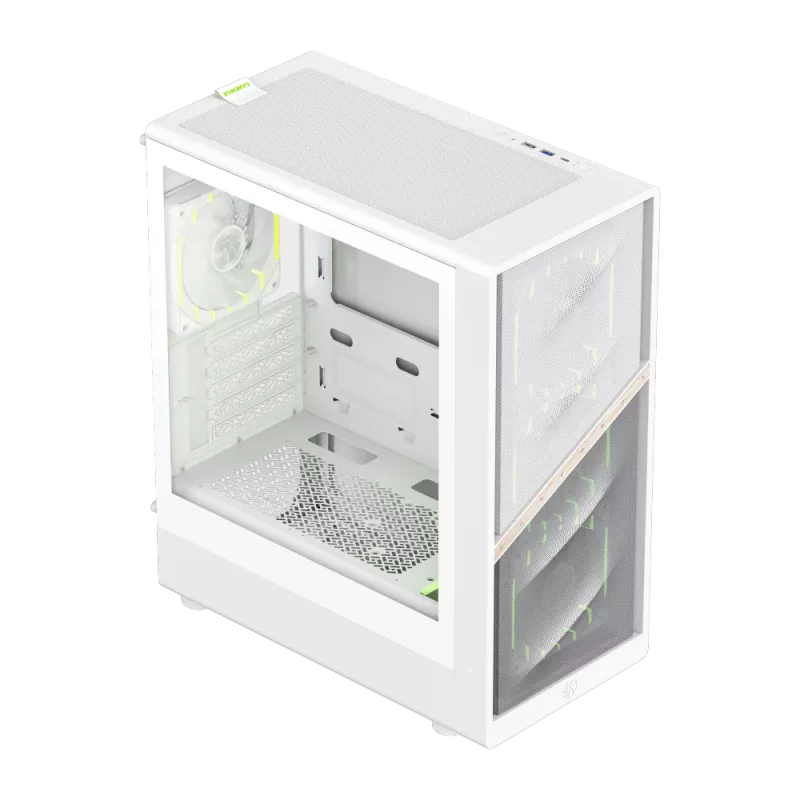 Gamemax Gehäuse | AERIS 330 MW | Weiß | Mini-Tower | Netzteil nicht enthalten