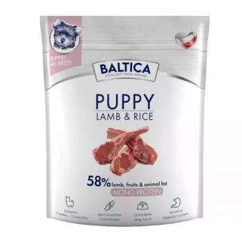 BALTICA Nutraceutic Hypoallergenes Monoprotein-Welpenfutter mit Lamm und Reis Trockenfutter für Hunde 1 kg
