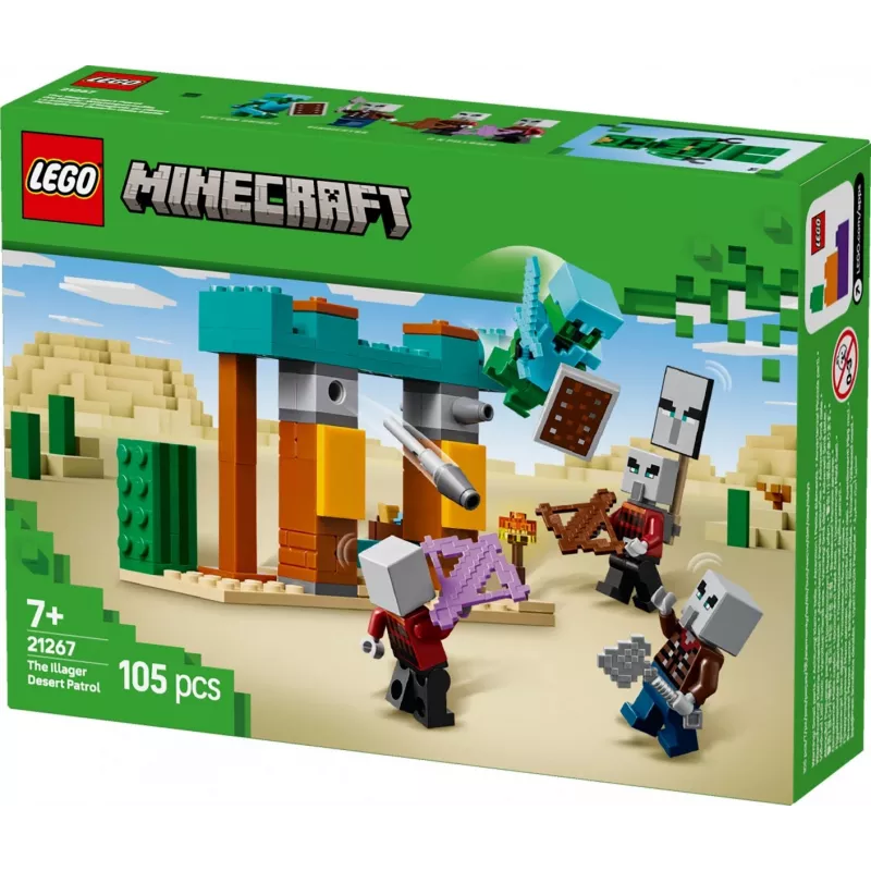 LEGO Bauset Die Illager-Wüstenpatrouille 21267 – Minecraft Spielset, 105 Teile, 4 Minifiguren, 80×60×110 mm