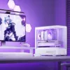 Jonsbo D200 weißes mATX Mid-Tower-Gehäuse mit gehärtetem Glas und Mini Temp-Anzeige