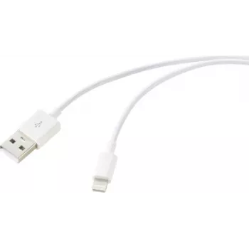 Renkforce USB-Kabel USB 2.0 USB-A-Stecker, Apple Lightning-Stecker 1,00 m Weiß RF-6857548 (RF-6857548)