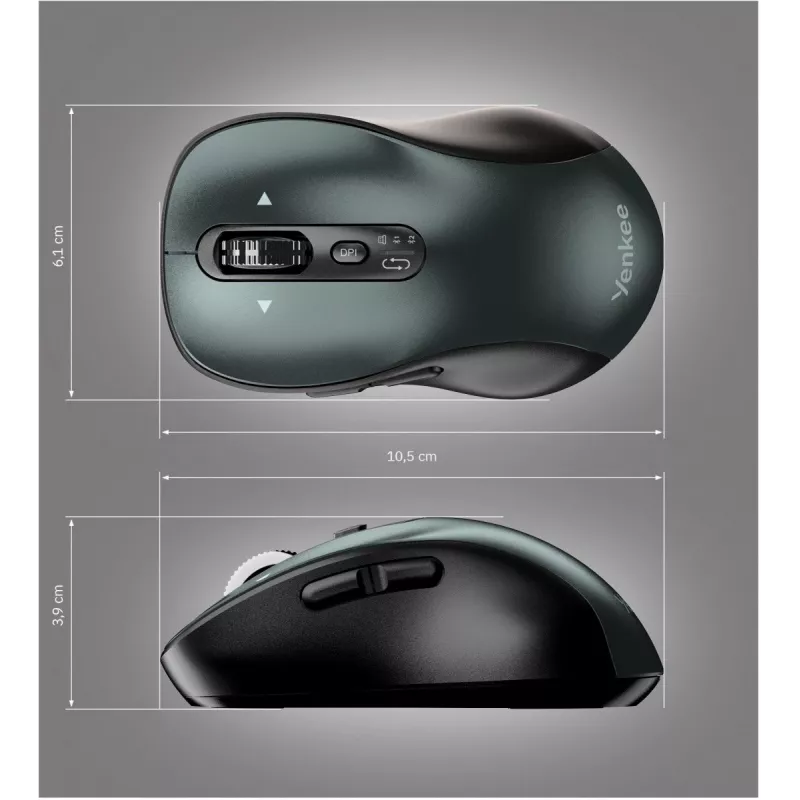 Kabelgebundene ergonomische Computermaus YENKEE YMS2010BK — kompaktes Design, kabelgebundene Verbindung