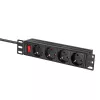 LogiLink 25,40cm (10) Steckdosenleiste, 4-fach, mit Schalter, schwarz - für den Markt: D / NL / A / L - 1 Stück (PDU4B01)