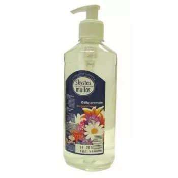 Flüssigseife, mit Glycerin, Blumenduft (ohne Farbstoffe), mit Spender, 500 ml