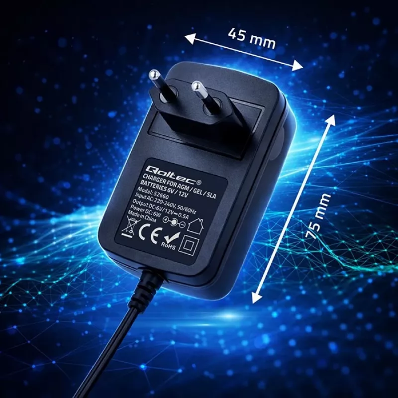 Batterieladegerät QOLTEC Modell 52660 — 6V/12V, 6W Ladegerät