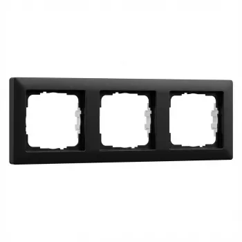 Gira E2 Schalter-/Rahmenabdeckung, schwarz Kunststoff, schraubenloses Design, Einzelpackung
