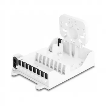 DeLOCK Glasfaser-Verteilerbox FTTH Innen-Wandmontage 8 Ports weiß