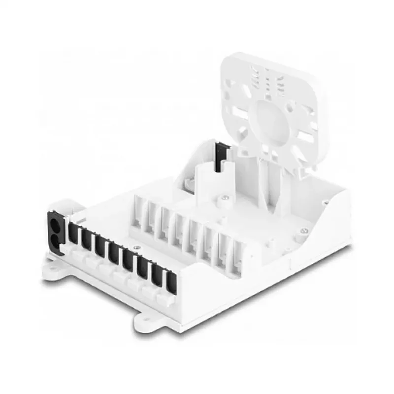 DeLOCK Glasfaser-Verteilerbox FTTH Innen-Wandmontage 8 Ports weiß