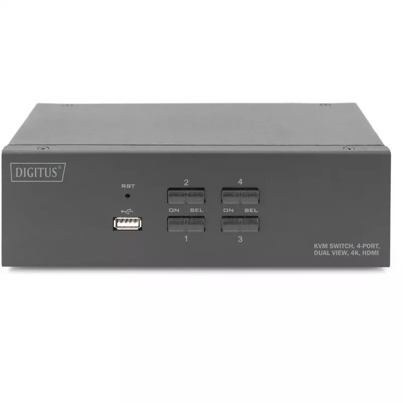 KVM Switch Digitus DS-12883 4 Port Dual Display 4K HDMI USB