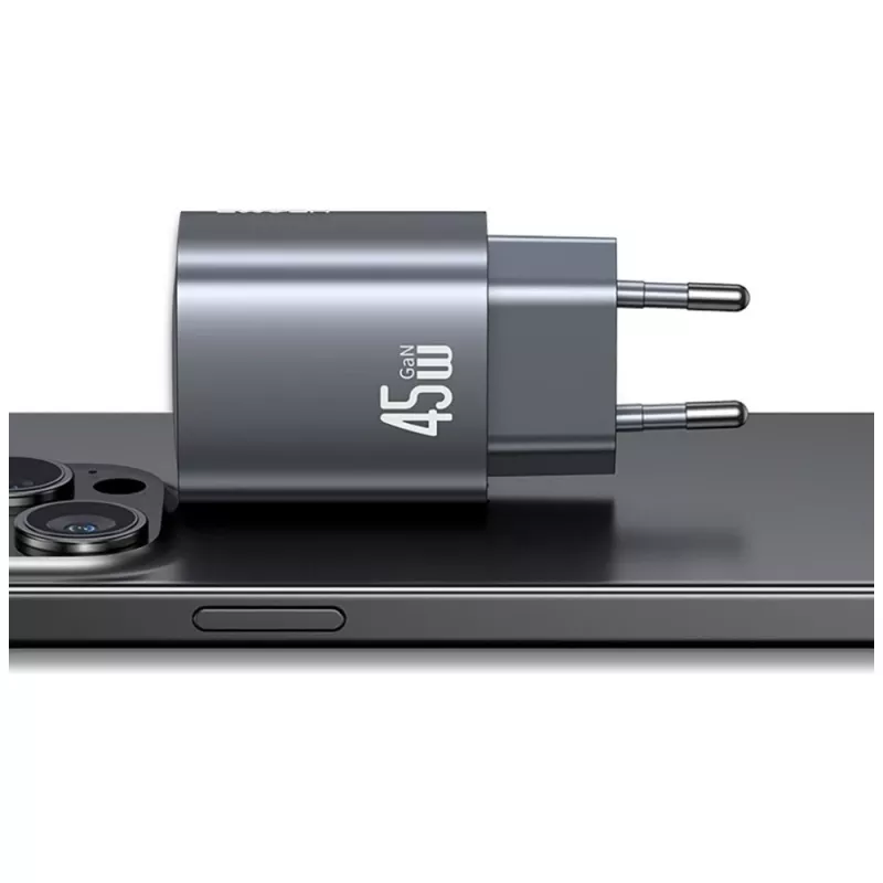 Ladegerät T66 45W CC290 GaN Schnellladen silber
