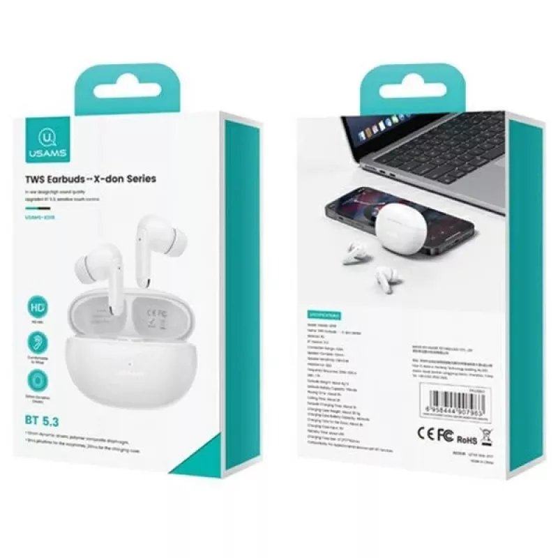 Usams Kopfhörer Bluetooth 5.3 TWS X-Don Serie Dual Mic ENC Kabellos