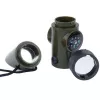 Multifunktionale Survival-Pfeife Mil-Tec SP.22073 — 6-in-1 oliv, Kompass, Thermometer, Spiegel, Lupe, Licht, 100×35×30 mm