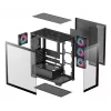 PC-Gehäuse DeepCool CG580 4F Midi Tower — ATX/ITX/MicroATX, gehärtetes Glas, 3×120mm+1×120mm Lüfter, 2×3,5 Zoll & 2×2,5 Zoll, USB-A×2 USB-C×1, schwarz