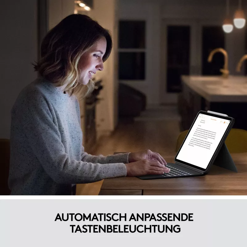 Case mit Tastatur Combo Touch US iPad Pro 11 1,2,3 Gen grau