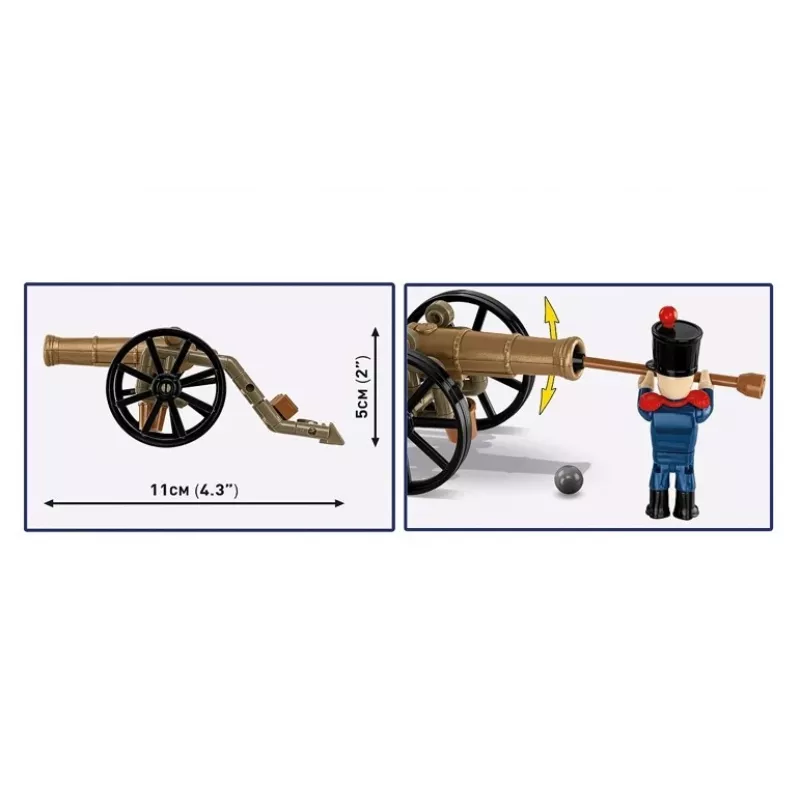 Französischer Artillerist mit Kanone Bausteinset, 97 Teile