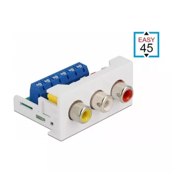 RCA Modul DeLOCK Easy 45 3 x RCA Buchse 22,5 x 45 mm