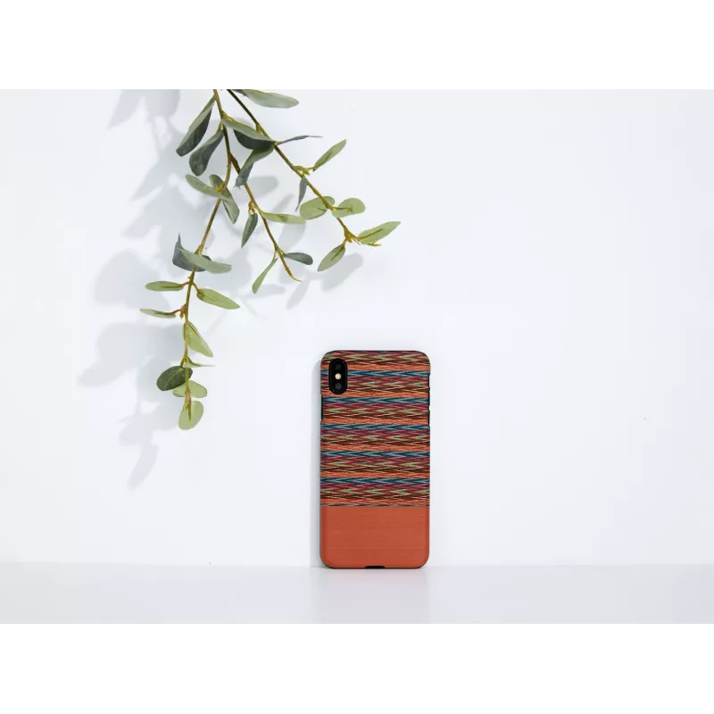 Handyhülle von man and wood für iPhone XS Max – braunes Karomuster mit schwarzem Rand