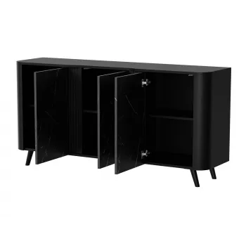 Kommode Cama Meble VOLARE 151 x 39 x 75 cm, schwarz / San Sebastian
