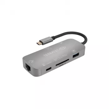 USB Hub Terratec Connect C8 USB 2.0 Type-C Grau