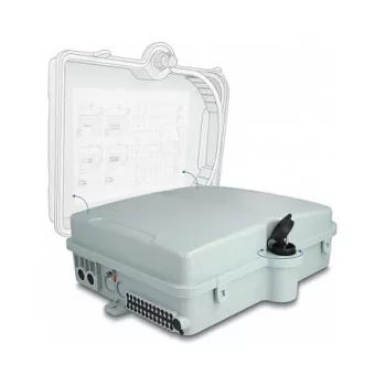 DeLOCK Glasfaser-Verteilerbox 24 Ports IP65 wasserdicht Grau
