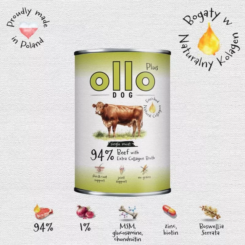 Ollo Plus Kolagen Rind 400g Hundenassfutterdose