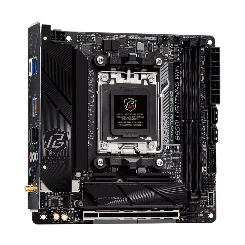 Mini-ITX-Mainboard ASRock B650I Lightning WiFi — AMD B650, Sockel AM5, DDR5, 2 DIMM (max. 96 GB), Wi‑Fi 6E, 2,5Gb LAN